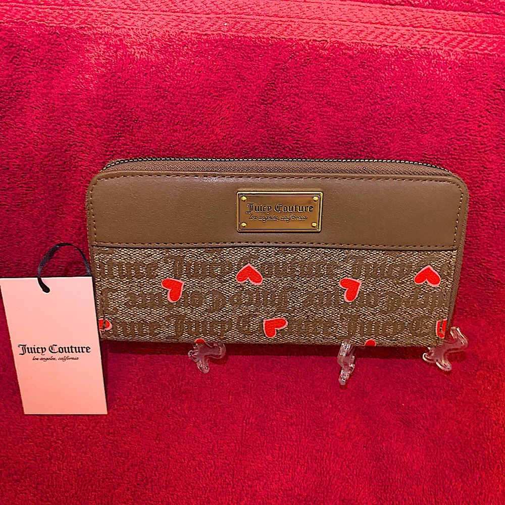 NWT Juicy Couture Chestnut Petal Stat Word on the Street Handbag with Wristlet